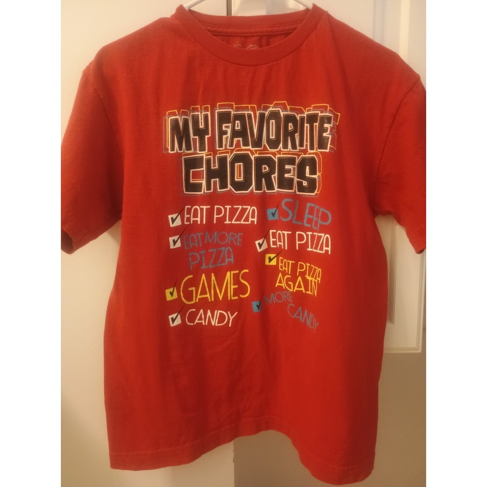 Boys XL Dynasty Red Graphic T+Shirt Short Sleeve Crew Neck 100 Cotton Pullover